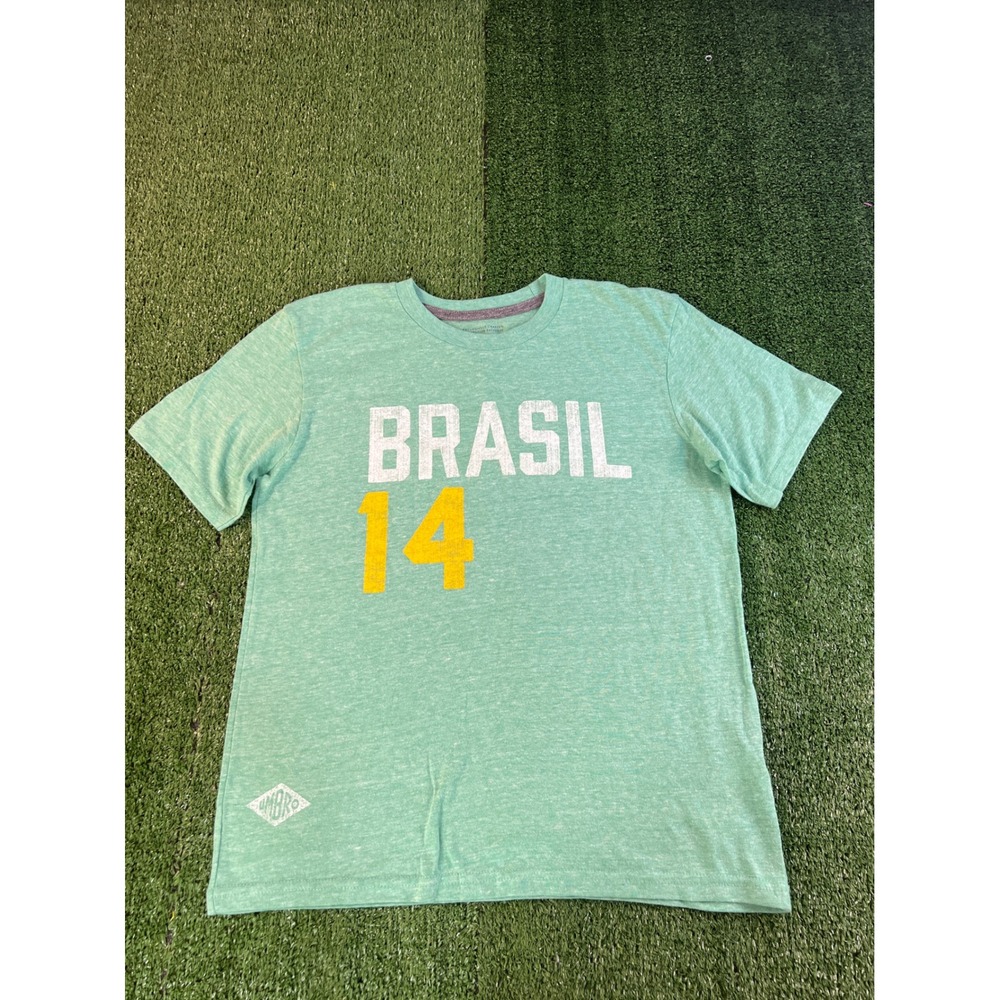 Gap x Umbro Mens Brasil 14 Graphic T-Shirt SM Green Heathered Soccer Tee